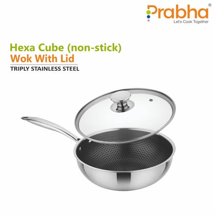 Triply Hexa Cube Wok With Lid-22CM / 2.2 Litre