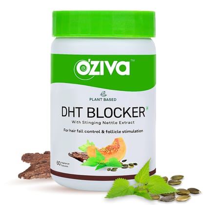 Oziva Plant Based Dht Blocker 60 Capsules Stinging Nettle Beta Sitosterol  Pine Bark Controls Hairfall  Stimulates Follicles Certified Clean  Vegan-Oziva Plant Based Dht Blocker, 60 Capsules (Sti