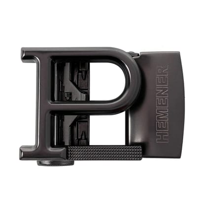 Hemener Men P Letter Metal Auto Grip Grey Matte Buckle