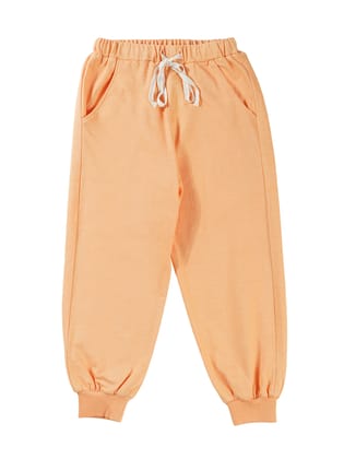 Unisex Terry Jogger - Pumpkin Orange-3-4 years