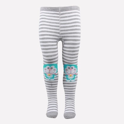 Doraemon Printed Knitted Tights For Baby Girls & Baby Boys - Light Grey Light Grey M. 0-1 Years