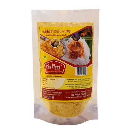 Andhra Dhal Rice Powder | Instant Rice Mix | Healthy Rice Dhal Powder | 100 g Pack (Weight - 100g) by NaNee's Foods