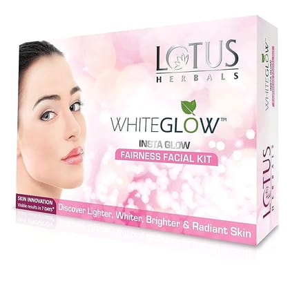 Lotus Herbals WhiteGlow Insta Glow Fairness 4 In 1 Facial Kit | For Radiant Glowing Skin | Visible results in 7 days, 160gm