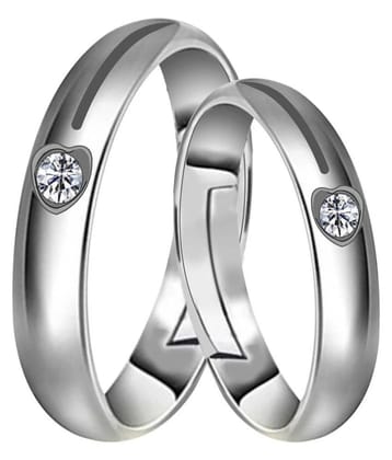 Paola  Adjustable Couple Rings Set for lovers Silver plated Elegant couple Ring For Men and Women Jewellery - None