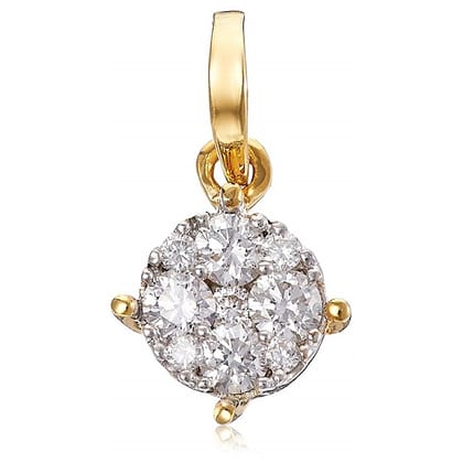 Senco Gold 18K Yellow Gold Excellent Shine Diamond Pendant ( Gold Weight - 0.6 g / 0.22 Ct / EF-VVS )