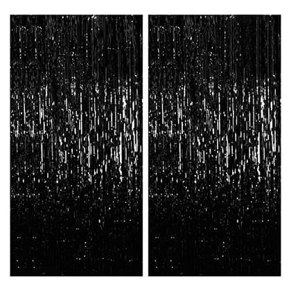 Foil Curtain BLACK ( 3 Ft By 6 Ft  ) - Pack Of 2