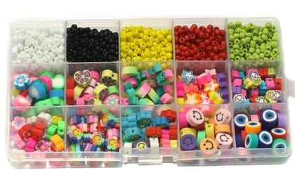 10 Pcs, Polymer Clay Fimo Beads, Seed Beads Beads DIY Kit-MultiColor