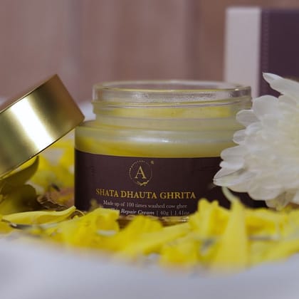 SHATA DHAUTA GHRITA SKIN REPAIR EMOLLIENT | 100 TIMES WASHED A2 COW GHEE-40 gm