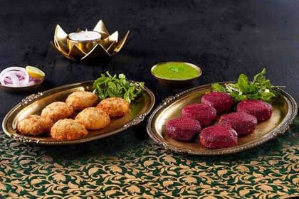 Dahi Labneh Kebab (6 pcs) & Beetroot and Peanut Kebab (6 pcs) Combo