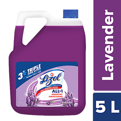 Lizol Disinfectant Surface & Floor Cleaner Liquid - Lavender, 5 L