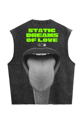 State Dreams Of Love Designed Vintage Oversized Vest-S