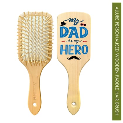 Allure Personalised MY DAD MY HERO Print Paddle Hair Brush