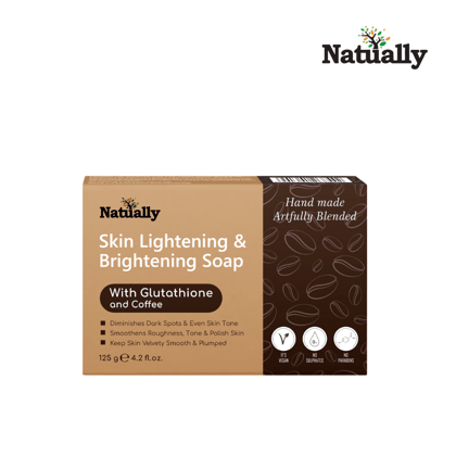 NATUALLY Skin Lightening & Brightening Soap |Gluthionine & coffee- Radiant and Even-Toned Skin | 125g