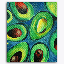 Avocado painting-Canvas board / 10x12 inch