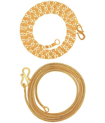 AanyaCentric Combo of 2 Gold Plated 28inches Long Fashion Chain - None