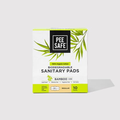 Biodegradable Sanitary Pads - Regular Pack of 10 - BYOC-Biodegradable Sanitary Pads - Regular (Pack of 10) - BYOC - Default Title