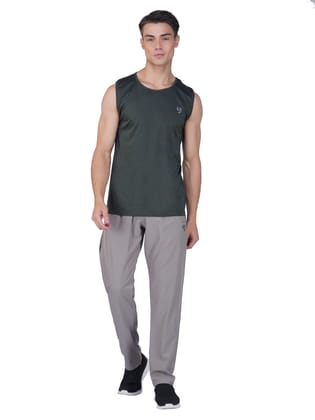 SG Men's Round Neck Olive Vest | Ideal for Trail Running, Fitness & Training, Jogging, Regular & Fashion Wear-S / Green