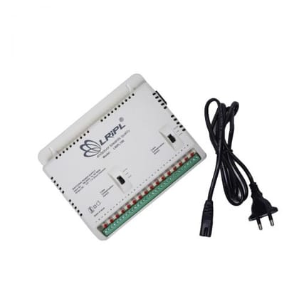 LRIPL CCTV Power Supply with 16 Channel (Output Voltage 12V each channel,Output Current 1Amp each channel)(White)