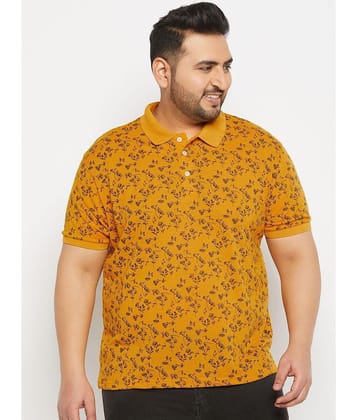 The Million Club Cotton Blend Regular Fit Printed Half Sleeves Mens Polo T Shirt - Mustard ( Pack of 1 ) - None