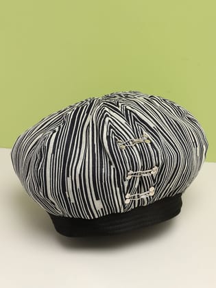 Black & White Textured Bakerboy Hat-Hat