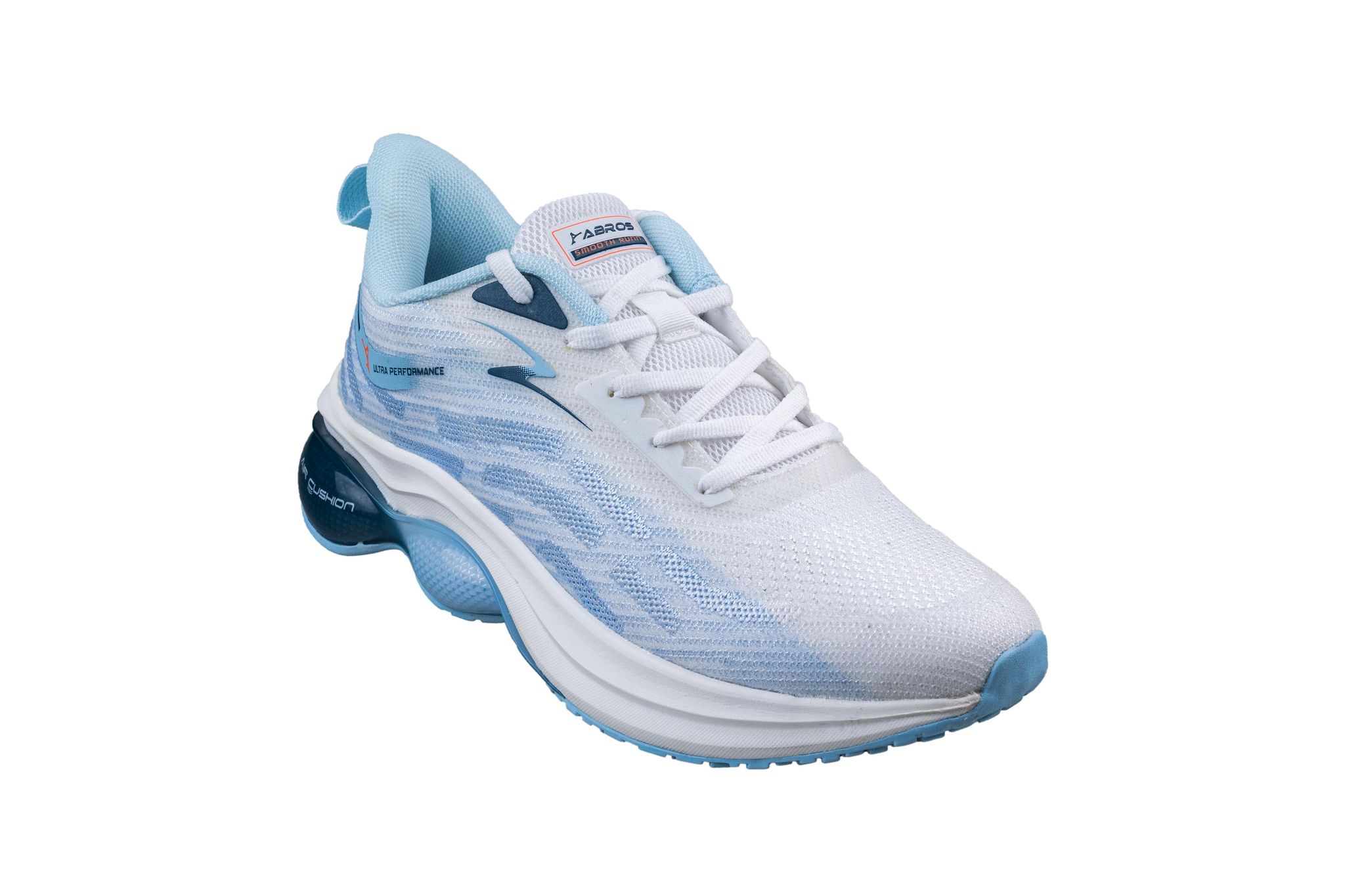 Abros Gents Off White / Cool Blue Sports Shoe-Off White/Cool Blue / 6