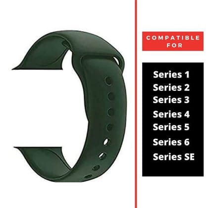 Green Plain Silicone Strap For Watch Series 9 (42mm/44mm/45mm/46mm/49mm)