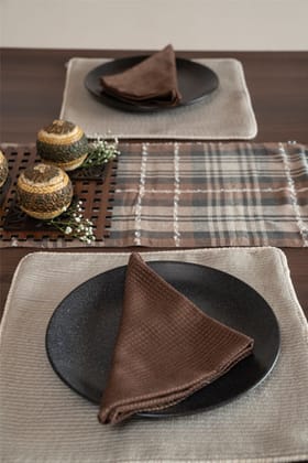 Ribbed Table Mats -Foggy Dew-Set Of 4