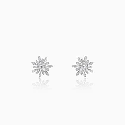 Silver Classic Flower Romance Earrings