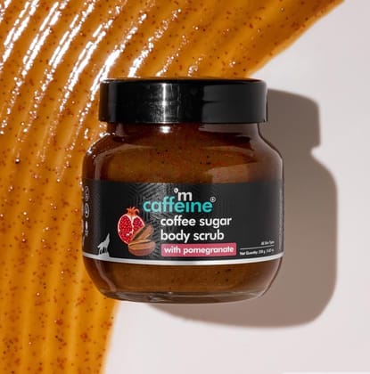 mCaffeine Coffee Sugar Body Scrub with Pomegranate for Gentle Exfoliation & Smoothening - 250g