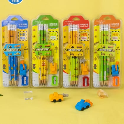 Little Trees Urban Engineering Stationery Pencils & Eraser Combo Set