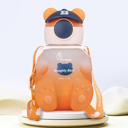 Tritan Bear Baby Straw Sipper Bottle-Orange