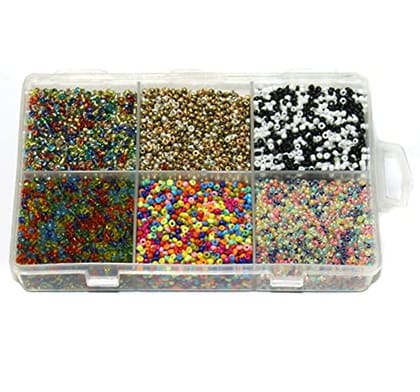 10 Pcs, Mixcolor Glass Seed Beads DIY Kit for Jewellery Making, Beading, Embroidery and Art and Crafts-MultiColor