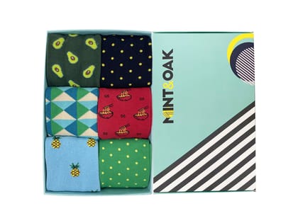 Giftbox of 6 - Bright & Happy Socks For Men