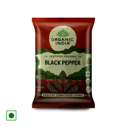 Organic India Certified Organic Black Pepper, 100 gm Pack