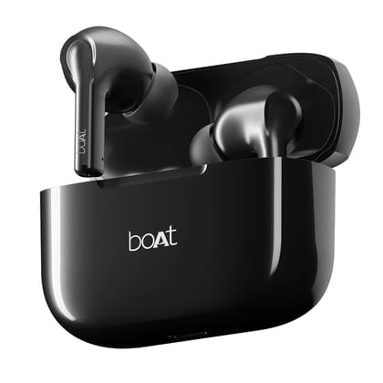 boAt Airdopes 161 | Wireless Earbuds with Massive Playback of upto 40 Hours, IPX5 Water & Sweat Resistance, IWP Technology, Type C Interface Pebble Black