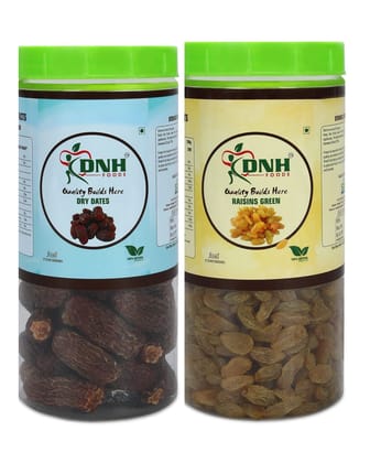 DRY FRUITS COMBO 1 KG PACK 500 X 2 PC         DATES | RAISINS       - Rich in Iron, Helps in Weight Management