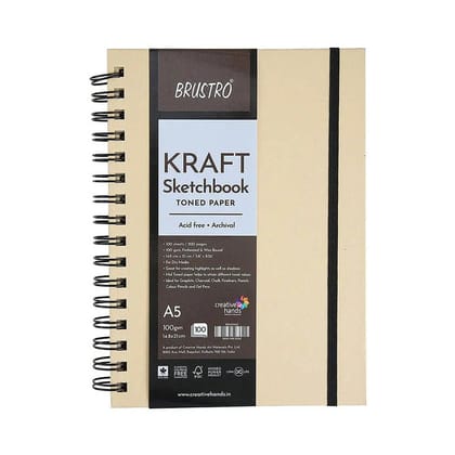 Brustro Kraft Sketchbook Toned Paper 100 Gsm-A5