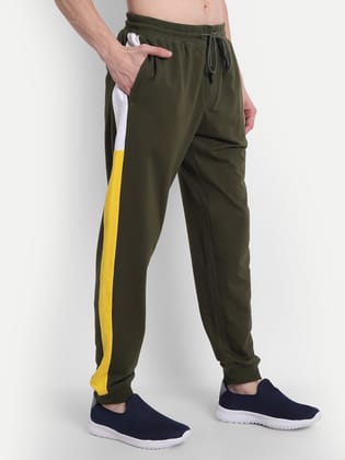 MENS COTTON RICH LYCRA COLOURBLOCKED PRINTED TRACK PANT-30