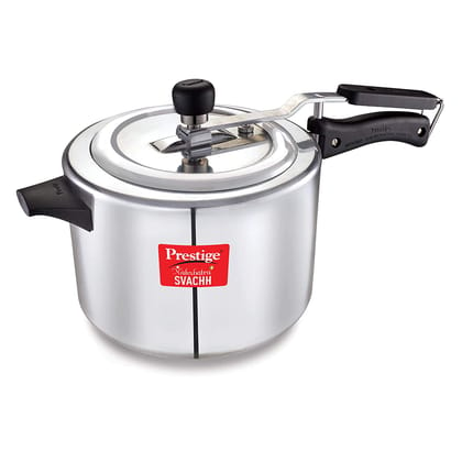 Prestige Nakshatra Plus Svachh Aluminium Spillage Control Pressure Cooker, 5 L (Silver)