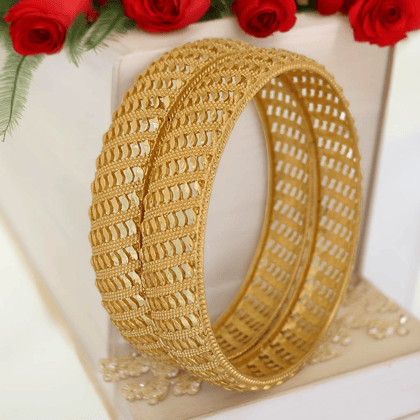 Jewels Kafe Gold Plated Bangle Set-2.4