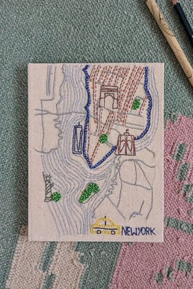 Okhai "New York" Hand embroidery and Beadwork Off-White Diary