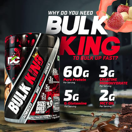 DC DOCTORS CHOICE Bulk King Advanced Mass Gainer and Weight Gainer for bulking Strawberry Banana Milkshake 1Kg-DC DOCTOR'S CHOICE Bulk King Advanced Mass Gainer and Weight Gainer for bulking (Str