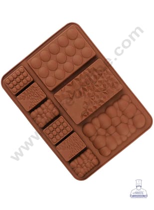 CAKE DECOR™ 9 Cavity Multi Shapes Bar Silicone Chocolate Mold ( SBCM-715 )