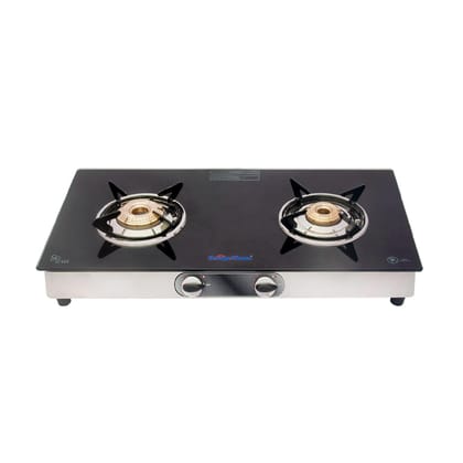 Surya Flame Supreme Gas Stove, Glass Top, Stainless Steel, LPG, Jumbo Burner, Spill Proof, 2-Year Warranty, 2 Burners.-Surya Flame Supreme Gas Stove: Glass Top, Stainless Steel, LPG, Jumbo Burner