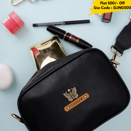 Personalised MIA Sling Bag - Black