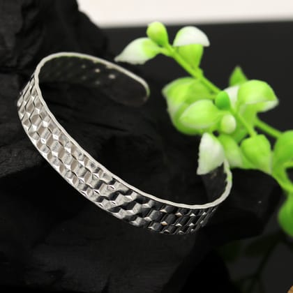 Vintage antique design handmade sterling silver open face adjustable kada bangle bracelet unisex customized stylish jewelry nsk298