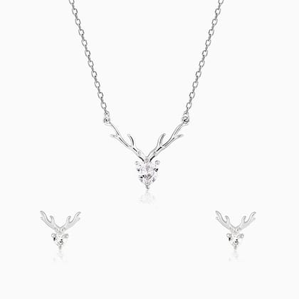 Silver Deer Heart Set