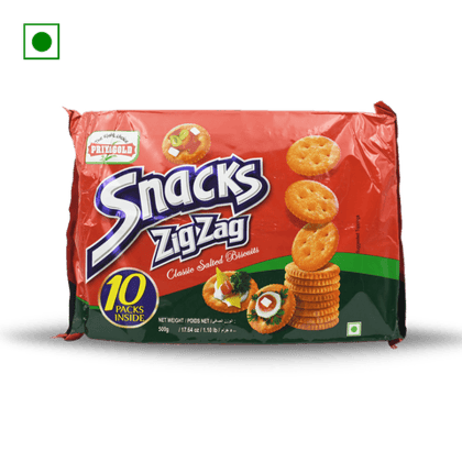 Priyagold Snack Zig Zag Classic Salted Biscuits, 400 gm Pack