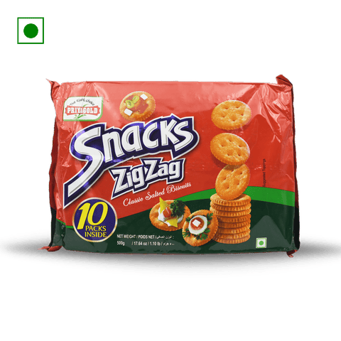 Priyagold Snack Zig Zag Classic Salted Biscuits, 400 gm Pack