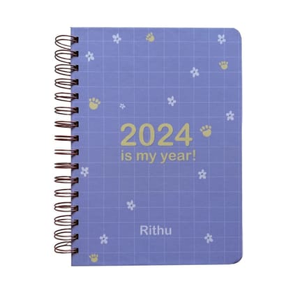 Undated Yearly Planner - Periwinkle blue | Personalized with your name